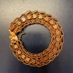 Vintage Gold Filled Charm Heart Bracelet